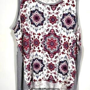 Roz & Ali Mosaic Print Top size 2X